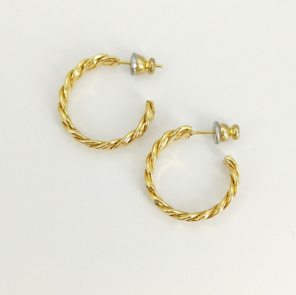 Cable Twist Hoop Earrings Gold tone 🆕